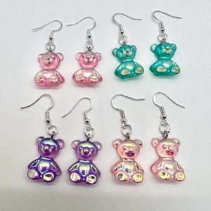 Gummy Bear Earrings - Metallic Earrings - Baby Shower Earrings - Gender Reveal
